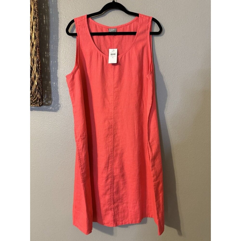 J Jill Linen A Line Shift Dress XL Extra Large Watermelon Pockets Washable NWT - Picture 10 of 12